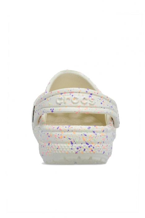 Crocs 212495 Classic Glow Paint Splatter Kız Çocuk Desenli Sandalet 28-35 2MT-Summit White/Multi