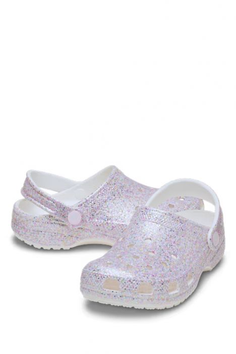 Crocs 212561 Classic Fantasy Glitter Clog Kız Çocuk Simli Sandalet 28-35 100 White - Beyaz