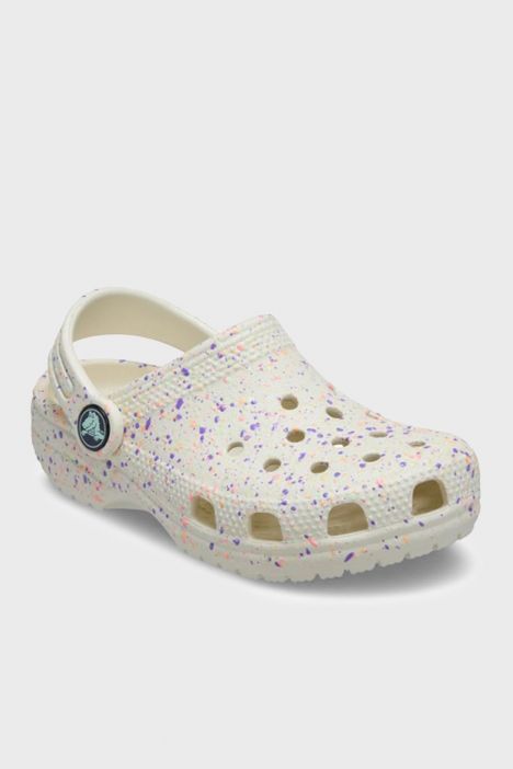 Crocs 212669 Classic Glow Paint Splatter Kız Çocuk Desenli Sandalet 22-28 2MT-Summit White/Multi