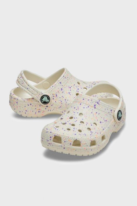 Crocs 212669 Classic Glow Paint Splatter Kız Çocuk Desenli Sandalet 22-28 2MT-Summit White/Multi