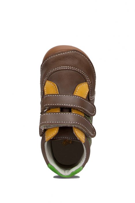 D38 Kifidis-Kids İlk Adım Unisex Çocuk Deri Ayakkabı 19-23 Haki Crazy