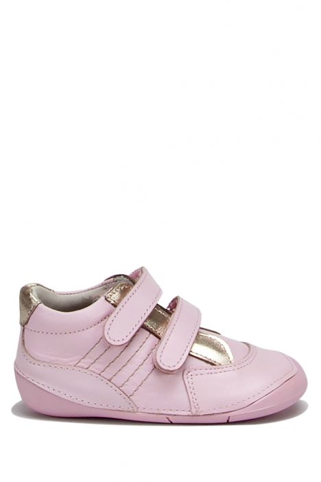 D38 Kifidis-Kids İlk Adım Unisex Çocuk Deri Ayakkabı 19-23 Pembe Deri