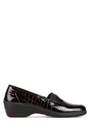Elke 59 Ac-Kifidis Kadın Ayakkabı 35-41 Siyah Krokodil / Black Croco