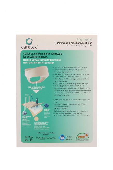 Equinox Erkek İnkontinans Külodu Yüksek Emici Max.150ml Beyaz / White