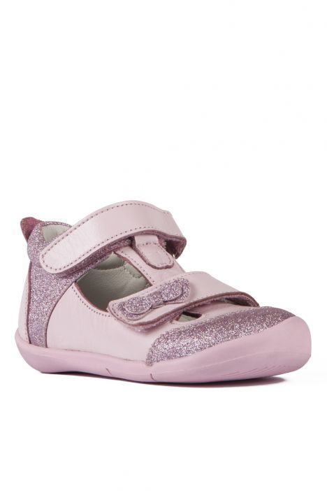 F061 Kifidis-Kids İlk Adım Kız Çocuk Deri Ayakkabı 19-25 Pembe / Pink