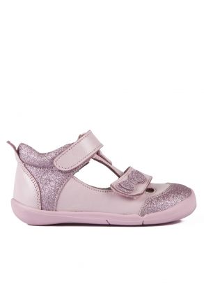F061 Kifidis-Kids İlk Adım Kız Çocuk Deri Ayakkabı 19-25 Pembe / Pink