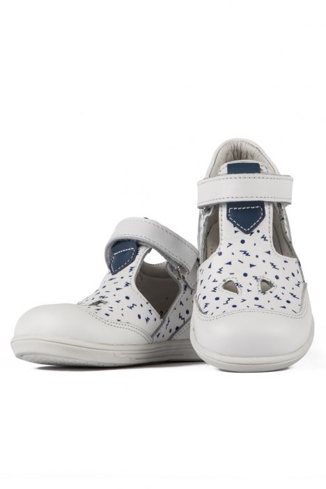 F851 Kifidis-Kids İlk Adım Unisex Çocuk Deri Ayakkabı 20-25 Beyaz / White