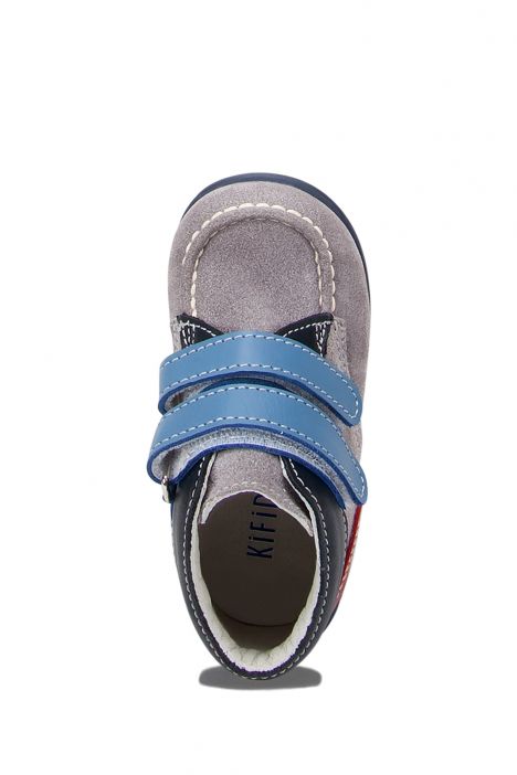FK24 Kifidis-Kids İlk Adım Unisex Çocuk Deri Ayakkabı 20-23 Gri Süet