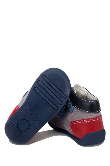 FK24 Kifidis-Kids İlk Adım Unisex Çocuk Deri Ayakkabı 20-23 Gri Süet