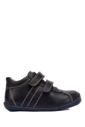 FK28 Kifidis-Kids İlk Adım Unisex Çocuk Deri Ayakkabı 19-25 Lacivert Deri