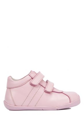 FK28 Kifidis-Kids İlk Adım Unisex Çocuk Deri Ayakkabı 19-25 Pembe Deri