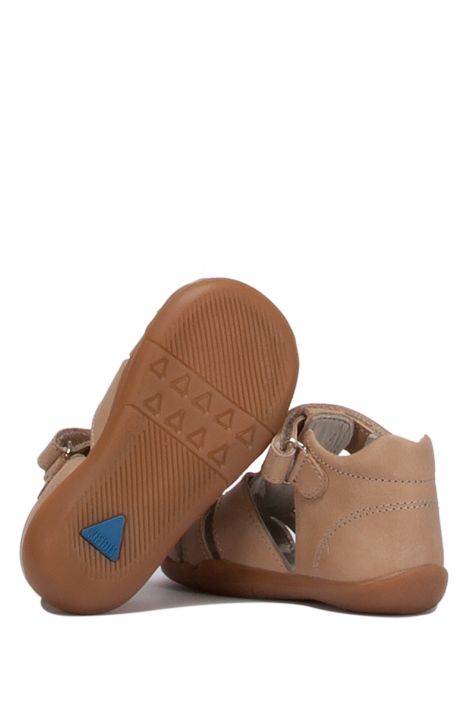 FK60 Kifidis-Kids İlk Adım Unisex Çocuk Deri Sandalet 18-25 Krem Crazy
