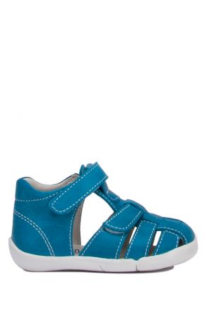 FK60 Kifidis-Kids İlk Adım Unisex Çocuk Deri Sandalet 18-25 Turkuaz Crazy