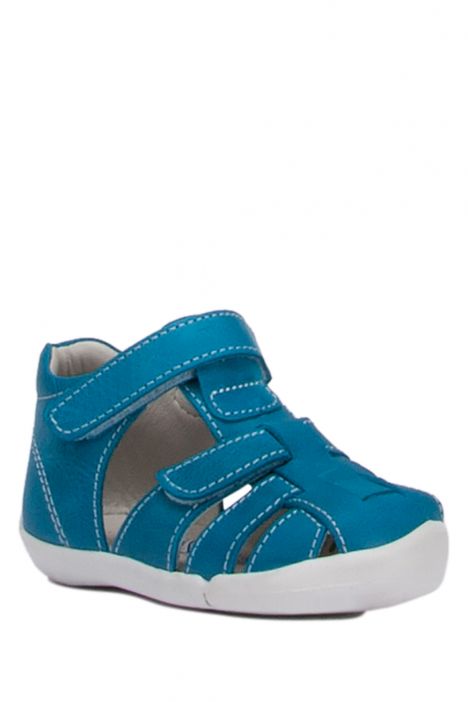 FK60 Kifidis-Kids İlk Adım Unisex Çocuk Deri Sandalet 18-25 Turkuaz Crazy