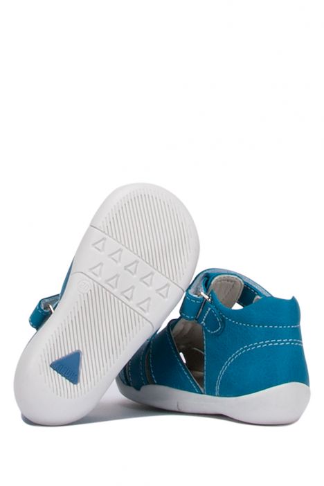 FK60 Kifidis-Kids İlk Adım Unisex Çocuk Deri Sandalet 18-25 Turkuaz Crazy