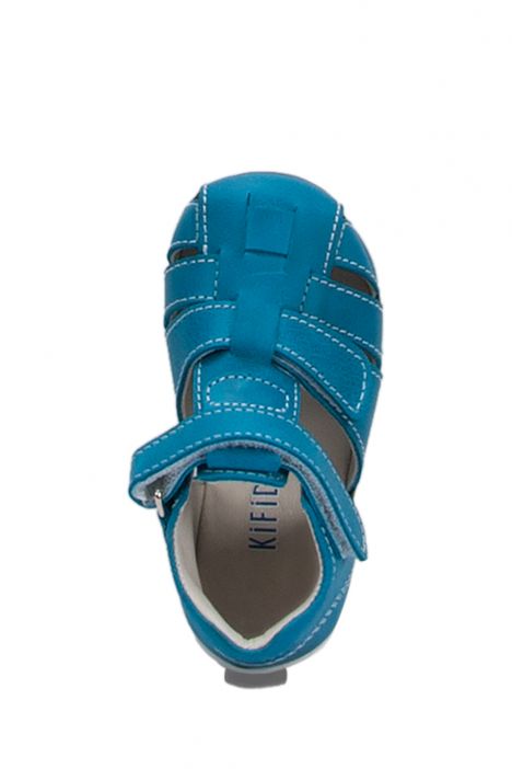 FK60 Kifidis-Kids İlk Adım Unisex Çocuk Deri Sandalet 18-25 Turkuaz Crazy