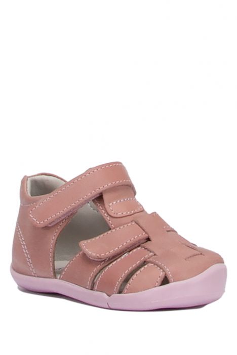 FK60 Kifidis-Kids İlk Adım Unisex Çocuk Deri Sandalet 18-25 Pembe Deri