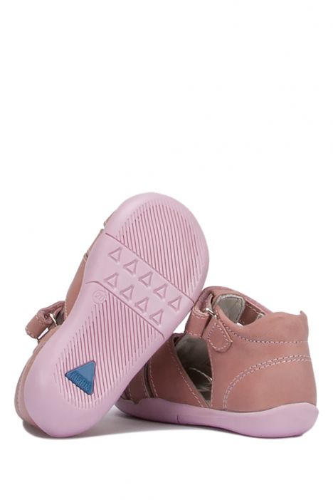 FK60 Kifidis-Kids İlk Adım Unisex Çocuk Deri Sandalet 18-25 Pembe Deri