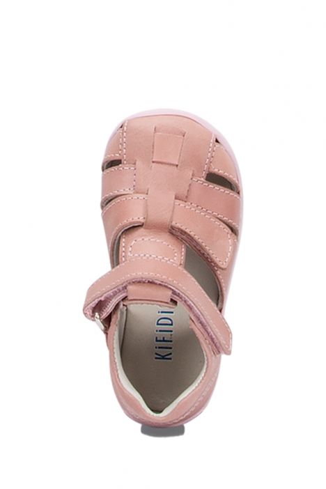 FK60 Kifidis-Kids İlk Adım Unisex Çocuk Deri Sandalet 18-25 Pembe Deri