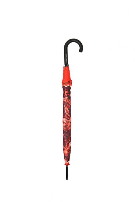 FLA-11/FD Ferre Desenli Otomatik Mekanizmalı Uzun Şemsiye Kırmızı Flame Desenli