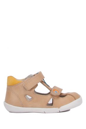 FP67 Kifidis Paplus İlk Adım Unisex Çocuk Deri Ayakkabı 18-25 Krem Crazy