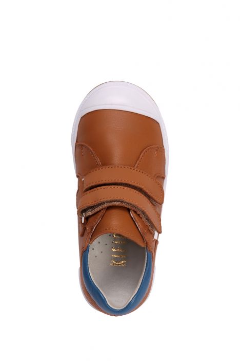 GA22015 Kifidis-Kids Unisex Çocuk Deri Spor Ayakkabı 24-30 Konyak Deri