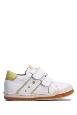 GA22016 Kifidis-Kids Unisex Çocuk Deri Spor Ayakkabı 21-30 Beyaz Deri