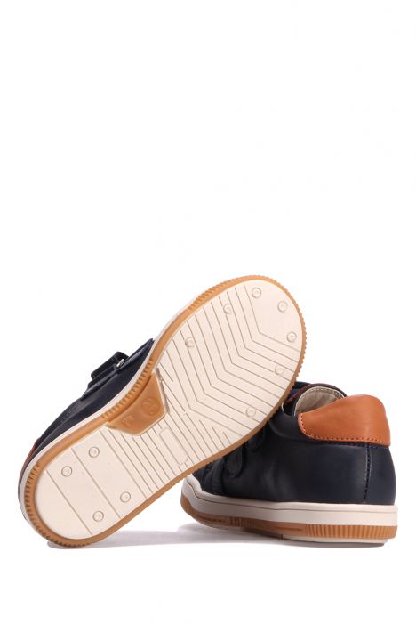 GA22016 Kifidis-Kids Unisex Çocuk Deri Spor Ayakkabı 21-30 Lacivert Deri