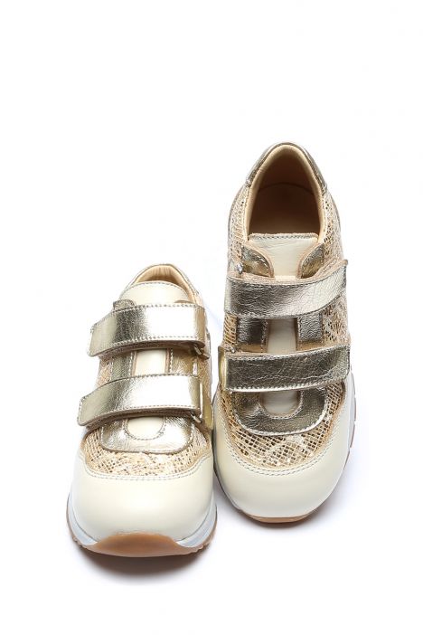 GA23002 Kifidis-Kids Kız Çocuk Spor Ayakkabı 25-30 Krem Nubuk