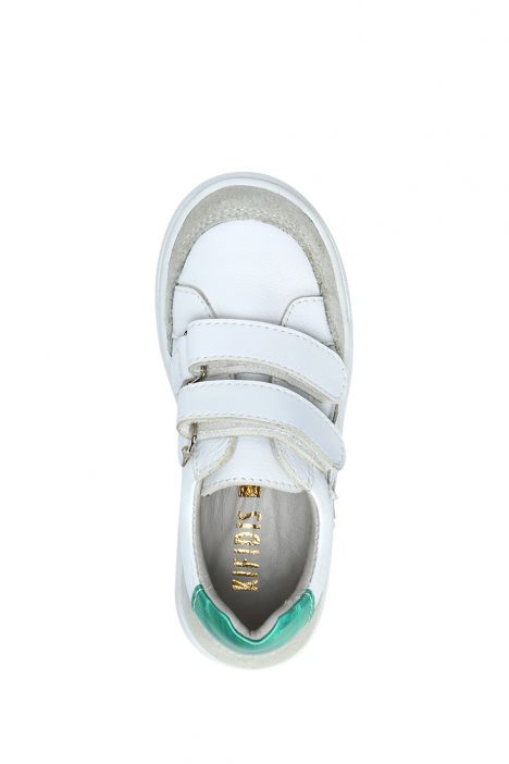 GA23009 Kifidis-Kids Unisex Çocuk Deri Ayakkabı 23-35 Beyaz Deri