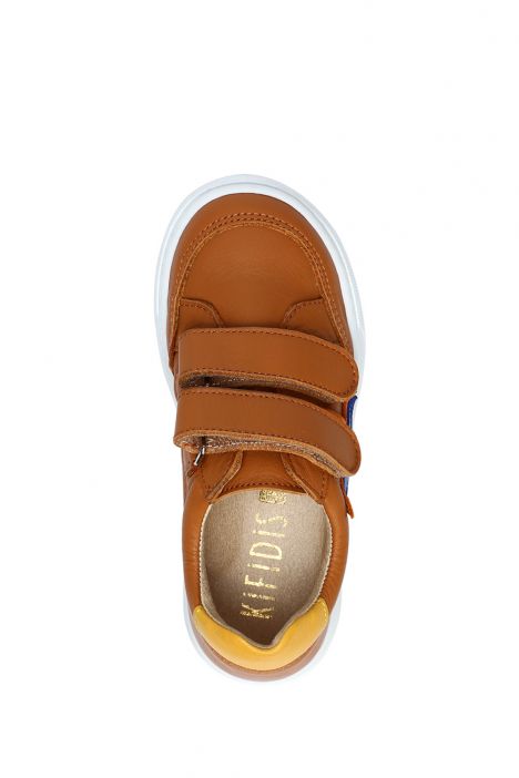 GA23009 Kifidis-Kids Unisex Çocuk Deri Ayakkabı 23-35 Konyak Deri