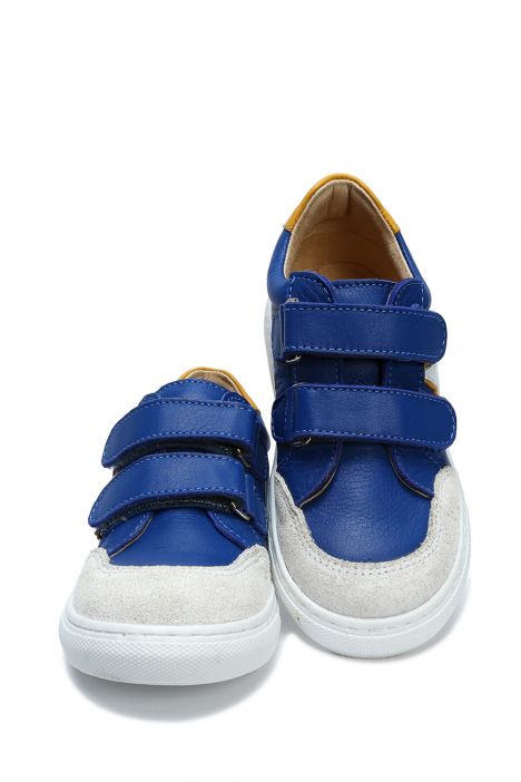 GA23009 Kifidis-Kids Unisex Çocuk Deri Ayakkabı 23-35 Kobalt Deri