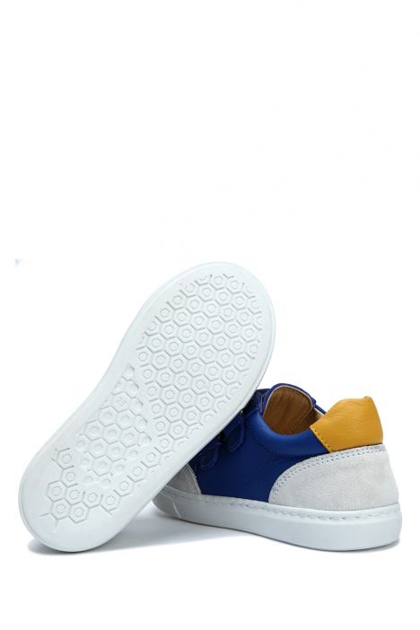 GA23009 Kifidis-Kids Unisex Çocuk Deri Ayakkabı 23-35 Kobalt Deri