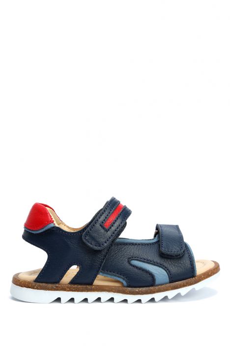 GA23024 Kifidis-Kids Erkek Çocuk Deri Sandalet 22-27 Lacivert Deri