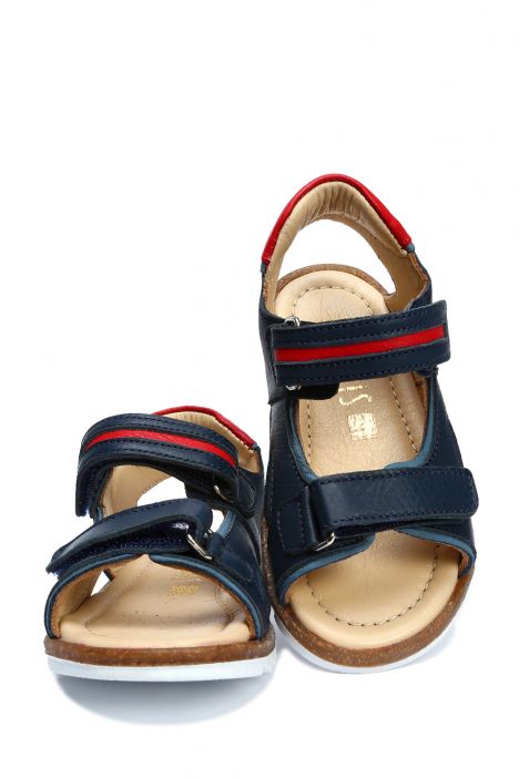 GA23024 Kifidis-Kids Erkek Çocuk Deri Sandalet 22-27 Lacivert Deri