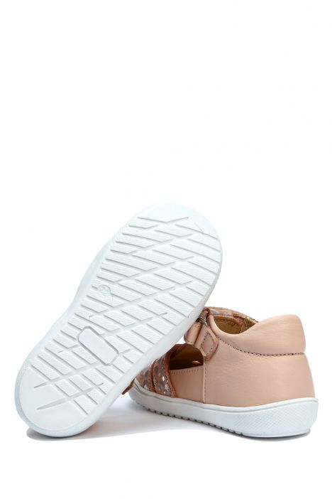 GA23035 Kifidis Paplus İlk Adım Unisex Çocuk Deri Ayakkabı 19-25 Pudra Deri
