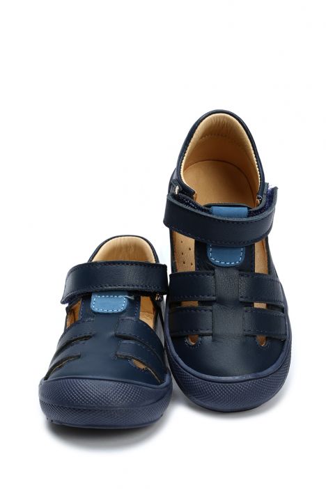 GA23035 Kifidis Paplus İlk Adım Unisex Çocuk Deri Ayakkabı 19-25 Lacivert Deri