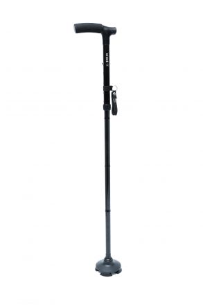 GB802 Kifidis Katlanır Dörtlü Lastikli Baston Siyah / Black