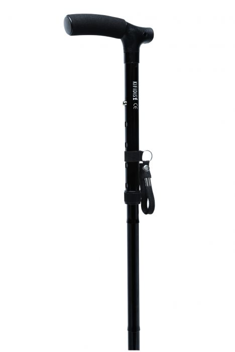 GB802 Kifidis Katlanır Dörtlü Lastikli Baston Siyah / Black
