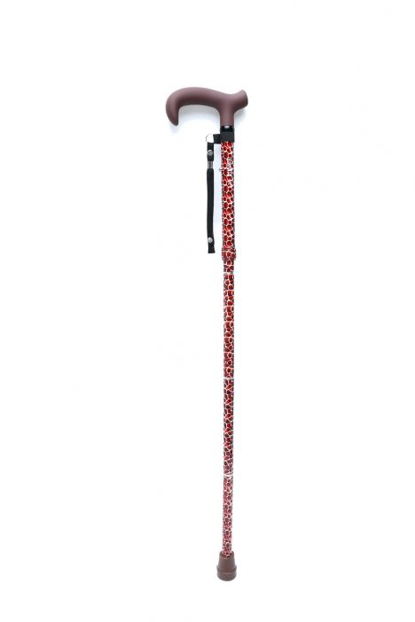 GB845 Kifidis Desenli Katlanır Baston Kırmızı Desenli