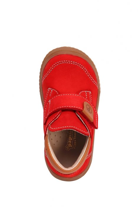 GT02 Kifidis-Kids İlk Adım Unisex Çocuk Nubuk Deri Ayakkabı 21-25 Kırmızı Nubuk