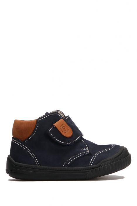 GT02 Kifidis-Kids İlk Adım Unisex Çocuk Nubuk Deri Ayakkabı 21-25 Lacivert Nubuk