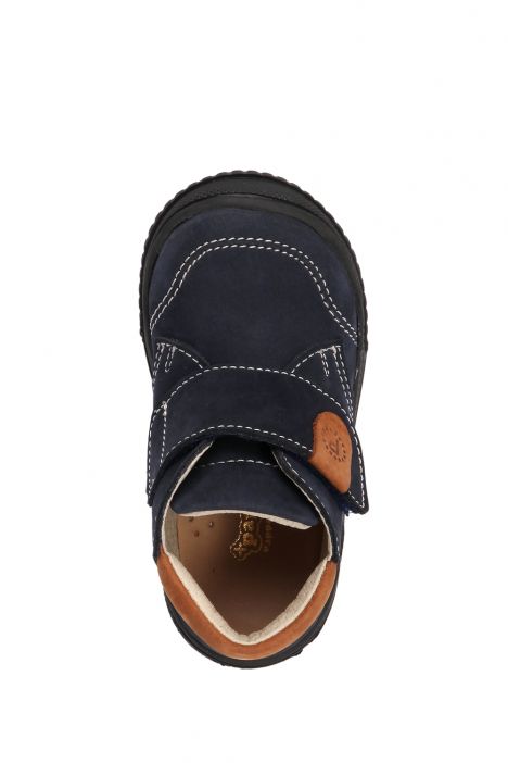 GT02 Kifidis-Kids İlk Adım Unisex Çocuk Nubuk Deri Ayakkabı 21-25 Lacivert Nubuk