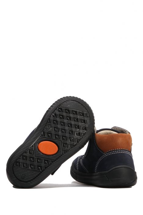GT02 Kifidis-Kids İlk Adım Unisex Çocuk Nubuk Deri Ayakkabı 21-25 Lacivert Nubuk