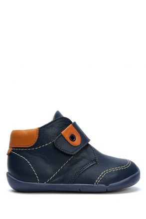 GT03 Kifidis-Kids İlk Adım Unisex Çocuk Deri Ayakkabı 21-25 Lacivert Deri