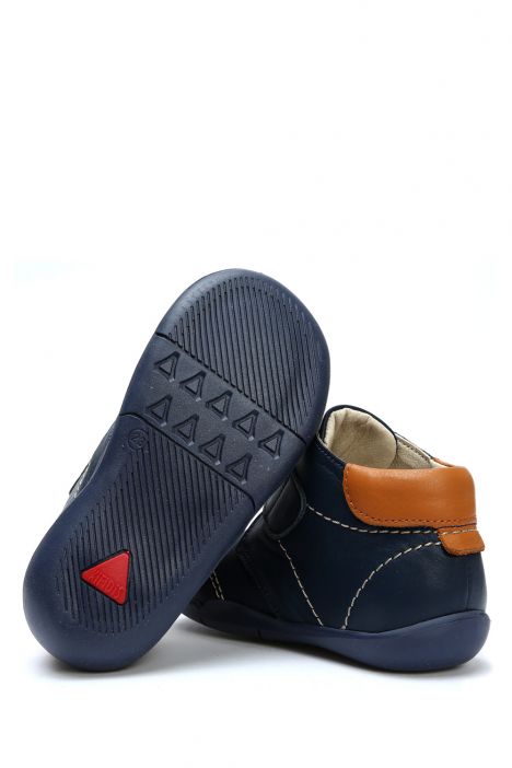 GT03 Kifidis-Kids İlk Adım Unisex Çocuk Deri Ayakkabı 21-25 Lacivert Deri