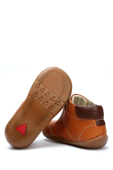 GT03 Kifidis-Kids İlk Adım Unisex Çocuk Deri Ayakkabı 21-25 Konyak Deri