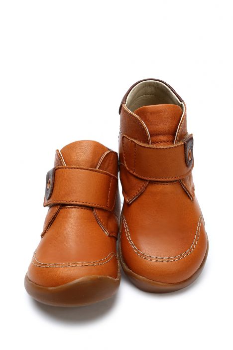 GT03 Kifidis-Kids İlk Adım Unisex Çocuk Deri Ayakkabı 21-25 Konyak Deri