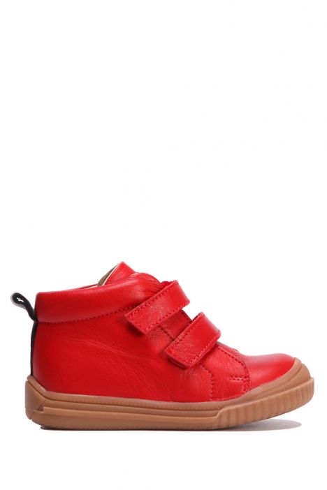 GT08 Kifidis-Kids İlk Adım Unisex Çocuk Deri Ayakkabı 20-25 Kırmızı Deri