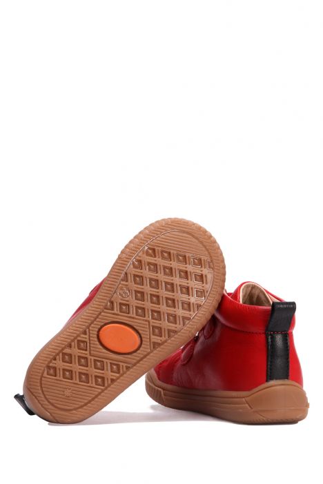 GT08 Kifidis-Kids İlk Adım Unisex Çocuk Deri Ayakkabı 20-25 Kırmızı Deri